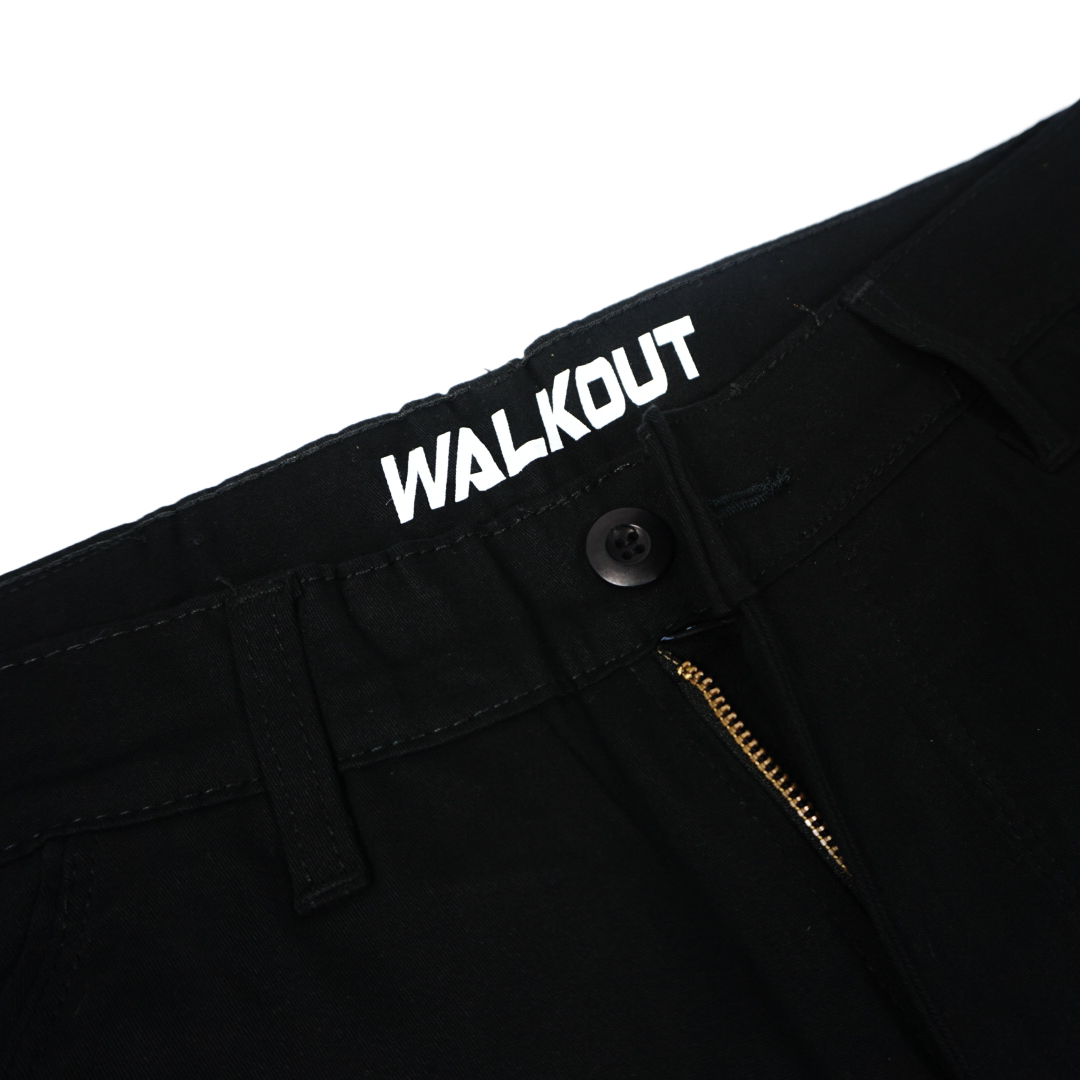 chinos on black shirt